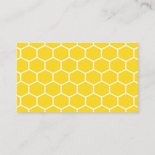 Gelbe Honeycomb Geometric White Lines Bumblebee Platzkarte (Rückseite)