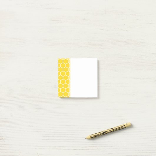 Gelbe Honeycomb Geometric White Lines Bumblebee Post-it Klebezettel (Auf Schreibtisch)