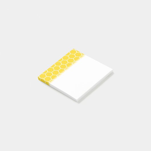 Gelbe Honeycomb Geometric White Lines Bumblebee Post-it Klebezettel (angewinkelt)