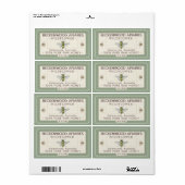 Gelbe Honigbiene-Honig-Label Forest Green Border (Vorne)