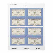 Gelbe Honigbiene Label Apiary Blue Border (Vorne)