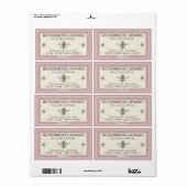 Gelbe Honigbiene Label Apiary Rose Border (Vorne)