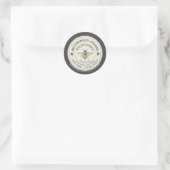 Gelbe Honigbiene Label Beekeeper Slate Border Runder Aufkleber (Tasche)