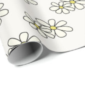 Gelbe Honigbiene und weißes Daisy Muster Creme Geschenkpapier (Rolleneckpunkt)