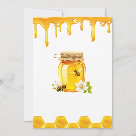 Gelbe Honigbräune zum Brautparty Biene Einladung (Rückseite)