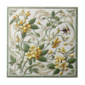 Gelbe Honigsuckle und Blume Dekorative Tile-1 Fliese (Vorderseite)