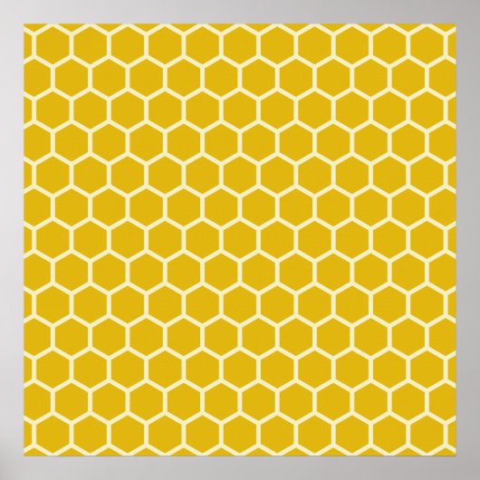 Gelbe Honigwabe Bienenstock Hexagonal Muster Poster (Vorne)