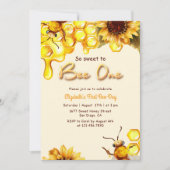 Gelbe Honigwabe Erster Bienentag 1. Honig Geburtst Einladung (Vorderseite)