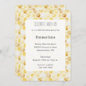 Gelbe Honigwabe Geburtstag Einladung (Vorne/Hinten)