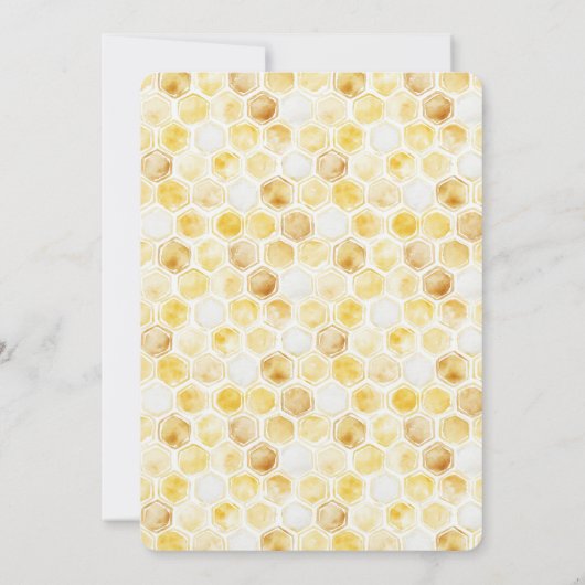 Gelbe Honigwabe Geburtstag Einladung (Rückseite)