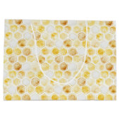 Gelbe Honigwabe Geburtstag Große Geschenktüte (Rückseite)
