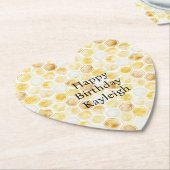 Gelbe Honigwabe Geburtstag Untersetzer (angewinkelt)