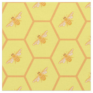 Gelbe Honigwabe mit Honigbienen Stoff