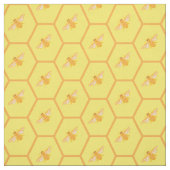 Gelbe Honigwabe mit Honigbienen Stoff (Muster)