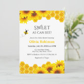 Gelbe Honigwabe Sweet as can Bee Baby Shower Einladung (Stehend Vorderseite)