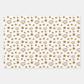 Gelbe Hörer, Pom Poms, Megaphone Muster Geschenkpapier Set (Vorderseite)