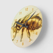 Gelbe Hornet-Bienenstube, realistische Skizze Runde Wanduhr (Winkel)