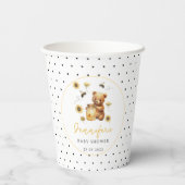 Gelbe Hummel Honigbiene Babydusche Papierbecher (Rückseite)