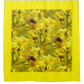 Gelbe Hummel und Daisy Blume Duschvorhang (Vorderseite)
