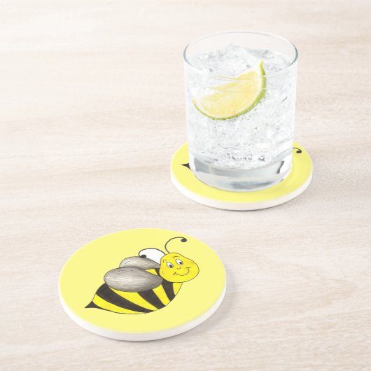 Gelbe Hummelblume Insekt Buzz Untersetzer (Seite)