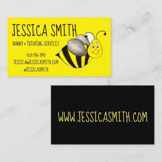 Gelbe Hummelblume Insekt Buzz Visitenkarte (Vorne/Hinten)