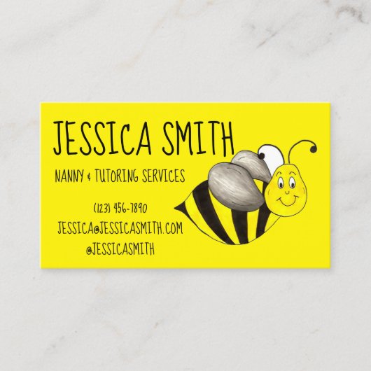 Gelbe Hummelblume Insekt Buzz Visitenkarte (Vorderseite)