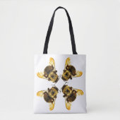 Gelbe Hummeln auf Weiß Tasche (Vorderseite)