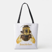 Gelbe Hummeln auf Weiß Tasche (Rückseite)