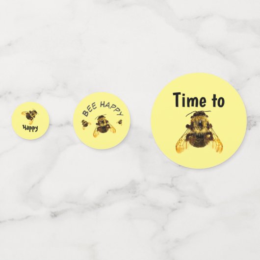 Gelbe Hummeln glücklich Konfetti (Vorderseiten)