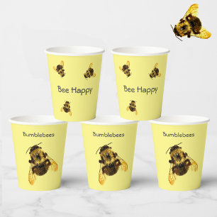 Gelbe Hummeln glücklich Pappbecher