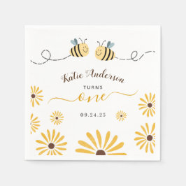 Gelbe Hummeln und Sonnenblumen Erstgeburt Serviette