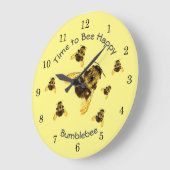 Gelbe Hummeln Zeit, glücklich und anpassbar zu sei Große Wanduhr (Winkel)