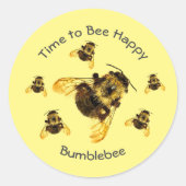 Gelbe Hummeln Zeit, glücklich und anpassbar zu sei Runder Aufkleber (Vorderseite)