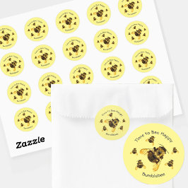 Gelbe Hummeln Zeit, glücklich und anpassbar zu sei Runder Aufkleber