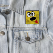 Gelbe Hundegesicht Button (Beispiel)