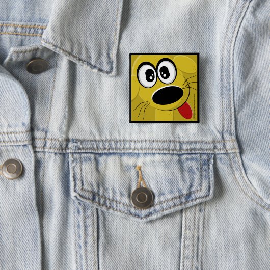 Gelbe Hundegesicht Button (Beispiel)