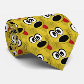 Gelbe Hundegesicht Krawatte (Gerollt)