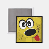 Gelbe Hundegesicht Magnet (Vorderseite/Rückseite)