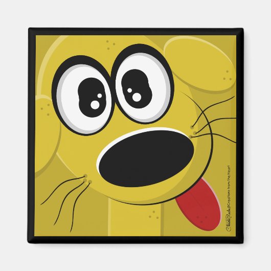 Gelbe Hundegesicht Magnet (Vorne)