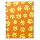 Gelbe Hundeschraube druckt überall in orangefarben Notizblock (Vorderseite)