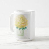 Gelbe Hydrangeas in einer Vase Kaffeetasse (Vorderseite Links)