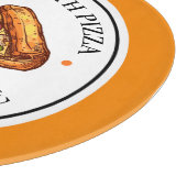Gelbe Illustration Circle Pizza Cutting Board Schneidebrett (Ecke)