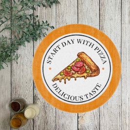 Gelbe Illustration Circle Pizza Cutting Board Schneidebrett