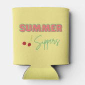 Gelbe Illustrative Sommersuppen Drinks Dosenkühler (Rückseite)