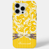 Gelbe Imitate Rhinstone Personalisiert Damask iPho Case-Mate iPhone Hülle (Rückseite)