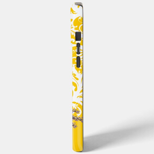 Gelbe Imitate Rhinstone Personalisiert Damask iPho Case-Mate iPhone Hülle (Rückseite / Links)