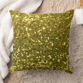 Gelbe Imitate Sequin Glitzer Throw Kissen
