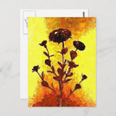 Gelbe Impressionistin Mittelalterliche Blume Kunst Postkarte (Vorne/Hinten)