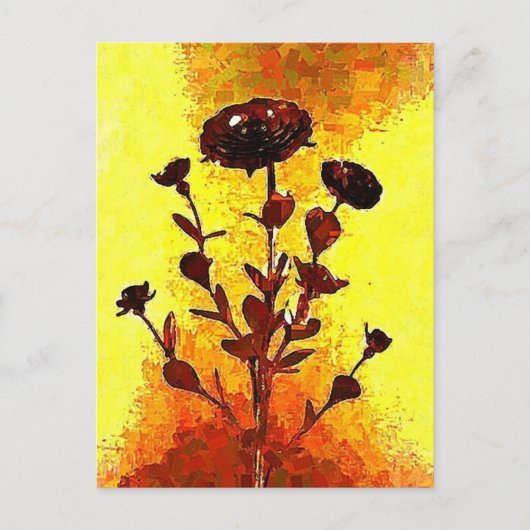 Gelbe Impressionistin Mittelalterliche Blume Kunst Postkarte (Vorderseite)