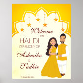 Gelbe indische Grenze für das gemeinsame haldi-Beg Poster (Vorne)